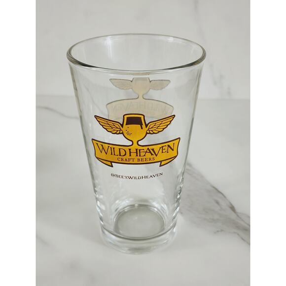 Wild Heaven Craft Beers Pint Beer Clear Glass 16oz Drinkware 5 3/4" Brewery x3 - Picture 4 of 13